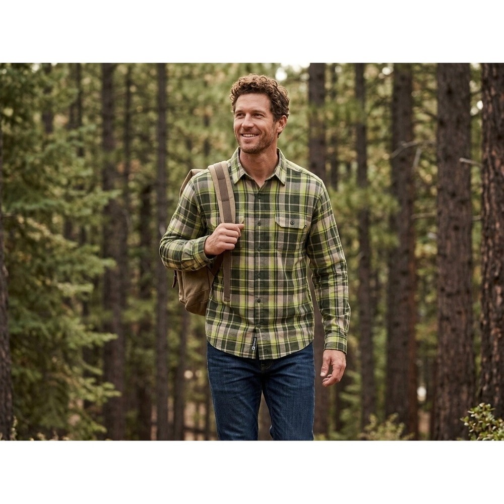 Marmot Anderson Lightweight Flannel Shirt Mens XL Green Plaid Hiking Button Down